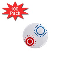 Color Light Effect Control Mode Circle Red Blue 1  Mini Magnets (100 Pack)  by Mariart