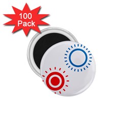 Color Light Effect Control Mode Circle Red Blue 1 75  Magnets (100 Pack) 