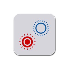 Color Light Effect Control Mode Circle Red Blue Rubber Square Coaster (4 Pack) 