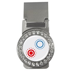 Color Light Effect Control Mode Circle Red Blue Money Clips (cz)  by Mariart