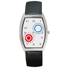 Color Light Effect Control Mode Circle Red Blue Barrel Style Metal Watch by Mariart