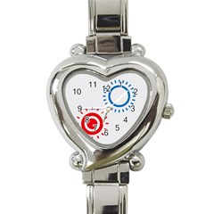 Color Light Effect Control Mode Circle Red Blue Heart Italian Charm Watch by Mariart