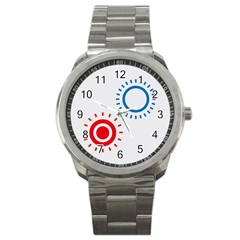 Color Light Effect Control Mode Circle Red Blue Sport Metal Watch by Mariart