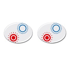 Color Light Effect Control Mode Circle Red Blue Cufflinks (oval) by Mariart