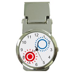 Color Light Effect Control Mode Circle Red Blue Money Clip Watches by Mariart