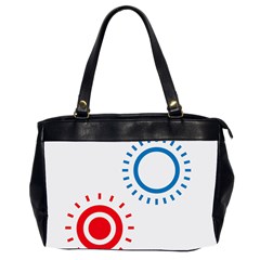 Color Light Effect Control Mode Circle Red Blue Office Handbags (2 Sides)  by Mariart