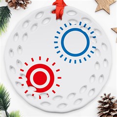 Color Light Effect Control Mode Circle Red Blue Round Filigree Ornament (two Sides) by Mariart