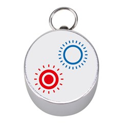 Color Light Effect Control Mode Circle Red Blue Mini Silver Compasses by Mariart