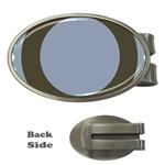 Circle Round Grey Blue Money Clips (Oval)  Front