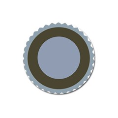 Circle Round Grey Blue Magnet 3  (round)