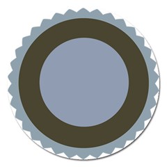 Circle Round Grey Blue Magnet 5  (round) by Mariart