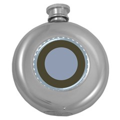 Circle Round Grey Blue Round Hip Flask (5 Oz) by Mariart