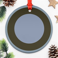 Circle Round Grey Blue Round Ornament (two Sides) by Mariart