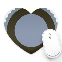 Circle Round Grey Blue Heart Mousepads by Mariart