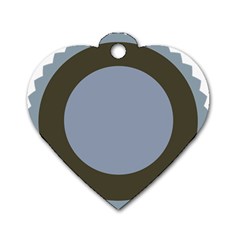 Circle Round Grey Blue Dog Tag Heart (two Sides) by Mariart