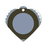 Circle Round Grey Blue Dog Tag Heart (Two Sides) Front