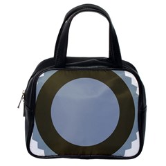 Circle Round Grey Blue Classic Handbags (one Side) by Mariart