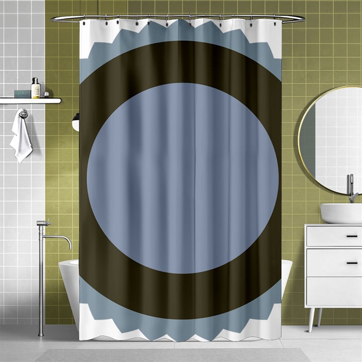 Circle Round Grey Blue Shower Curtain 48  x 72  (Small) 