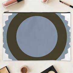 Circle Round Grey Blue Cosmetic Bag (xxxl)  by Mariart