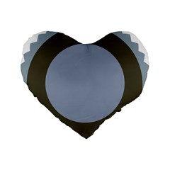 Circle Round Grey Blue Standard 16  Premium Heart Shape Cushions by Mariart