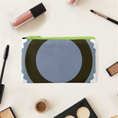 Circle Round Grey Blue Cosmetic Bag (xs) by Mariart