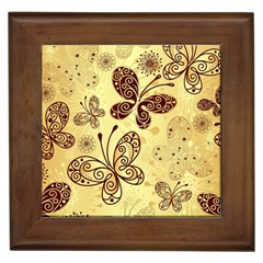 Butterfly Animals Fly Purple Gold Polkadot Flower Floral Star Sunflower Framed Tiles by Mariart