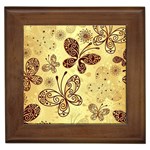 Butterfly Animals Fly Purple Gold Polkadot Flower Floral Star Sunflower Framed Tiles Front