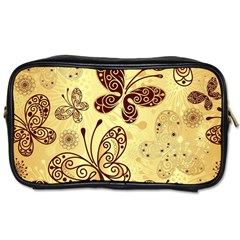 Butterfly Animals Fly Purple Gold Polkadot Flower Floral Star Sunflower Toiletries Bags by Mariart