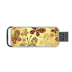 Butterfly Animals Fly Purple Gold Polkadot Flower Floral Star Sunflower Portable Usb Flash (two Sides) by Mariart