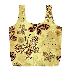 Butterfly Animals Fly Purple Gold Polkadot Flower Floral Star Sunflower Full Print Recycle Bags (l)  by Mariart