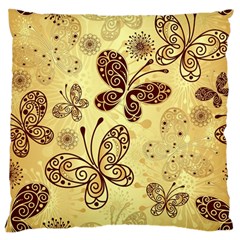 Butterfly Animals Fly Purple Gold Polkadot Flower Floral Star Sunflower Standard Flano Cushion Case (one Side) by Mariart