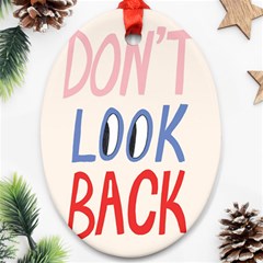 Don t Look Back Big Eye Pink Red Blue Sexy Ornament (oval) by Mariart