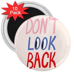 Don t Look Back Big Eye Pink Red Blue Sexy 3  Magnets (10 Pack)  by Mariart