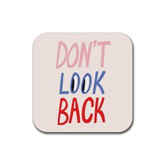 Don t Look Back Big Eye Pink Red Blue Sexy Rubber Coaster (square)  by Mariart