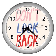 Don t Look Back Big Eye Pink Red Blue Sexy Wall Clocks (silver)  by Mariart