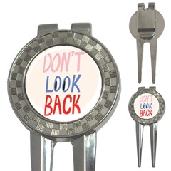 Don t Look Back Big Eye Pink Red Blue Sexy 3-in-1 Golf Divots by Mariart