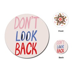 Don t Look Back Big Eye Pink Red Blue Sexy Playing Cards (round)  by Mariart