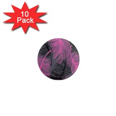 Feathers Quill Pink Grey 1  Mini Magnet (10 Pack) 