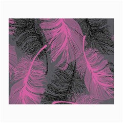 Feathers Quill Pink Grey Small Glasses Cloth by Mariart