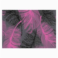 Feathers Quill Pink Grey Large Glasses Cloth by Mariart