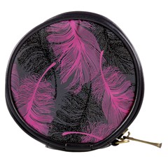 Feathers Quill Pink Grey Mini Makeup Bags by Mariart