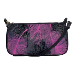 Feathers Quill Pink Grey Shoulder Clutch Bags by Mariart