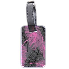 Feathers Quill Pink Grey Luggage Tags (two Sides) by Mariart