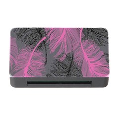 Feathers Quill Pink Grey Memory Card Reader With Cf by Mariart