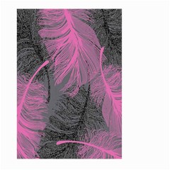 Feathers Quill Pink Grey Large Garden Flag (two Sides) by Mariart