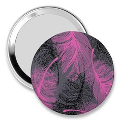 Feathers Quill Pink Grey 3  Handbag Mirrors by Mariart