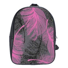 Feathers Quill Pink Grey School Bags (xl)  by Mariart