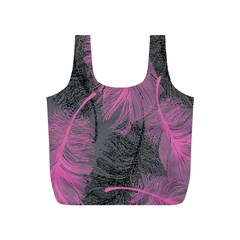 Feathers Quill Pink Grey Full Print Recycle Bags (s) 