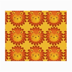 Cute Lion Face Orange Yellow Animals Small Glasses Cloth by Mariart