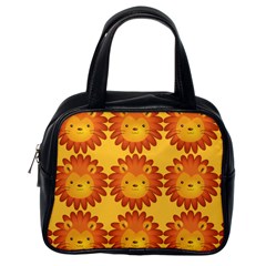 Cute Lion Face Orange Yellow Animals Classic Handbags (one Side) by Mariart